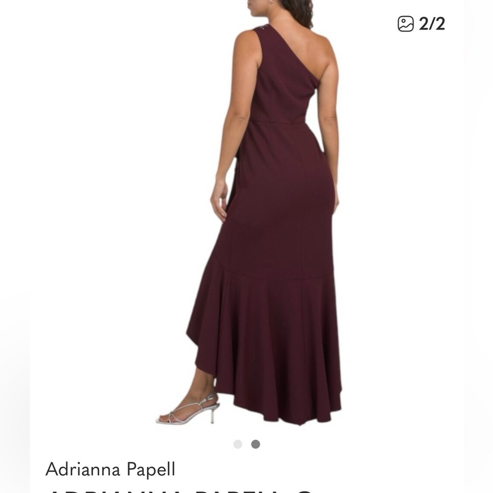 Adrianna Papell 🍷  wine Ruffle Gown